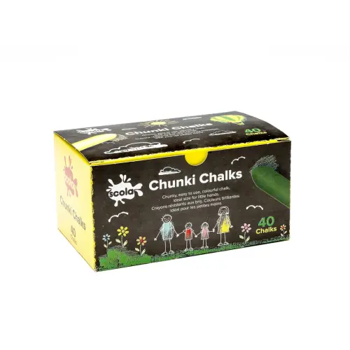 Scola White Chunki Chalk - 57 x 14mm - Pack of 40