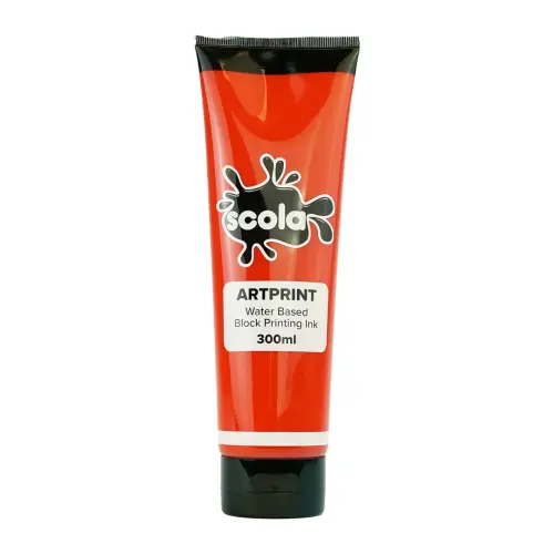 Scola Artprint Brilliant Red Water Based Block Printing Ink - 300ml - Each