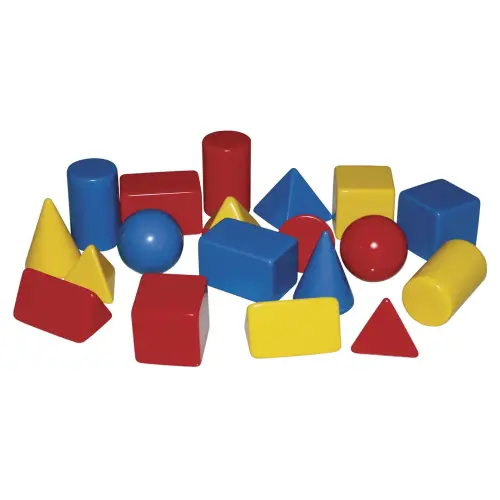 Spaceright 3D Geometric Shapes - 8 Core Shapes - Assorted - Pack of 96