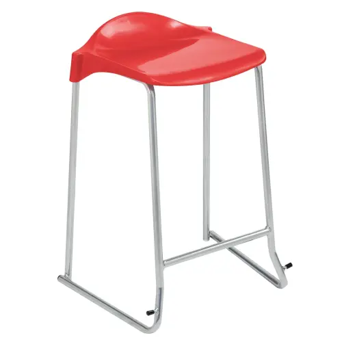 WSM Red Four Legged Stool - Seat height: 610mm - Each