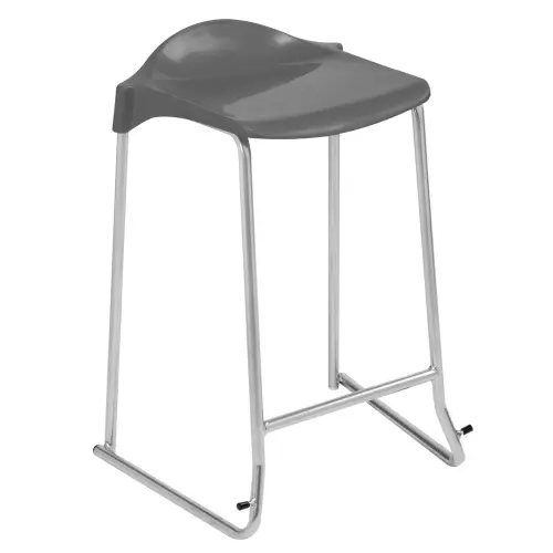 WSM Charcoal Skid Base Stool - Seat height: 685mm - Each