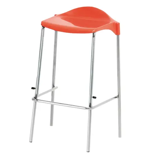 WSM Red Four Legged Stool - Seat height: 560mm - Each