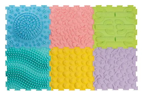 Sensory Interlocking Massage Puzzle Mats - 30 x 30cm - Assorted - Pack of 6