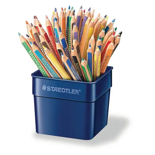 Staedtler Noris Jumbo 128 Colouring Pencils - Assorted - Pack of 50 + 5 Sharpeners