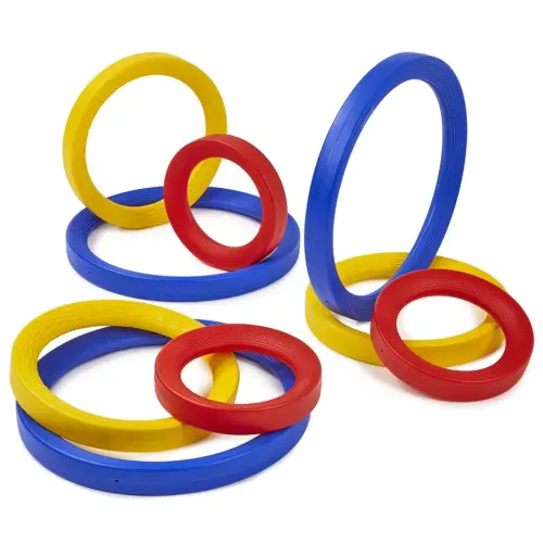 Educational Advantage Giant Sensory Rolling Rings - Assorted Colours, Sizes & Textures - Pack of 9
