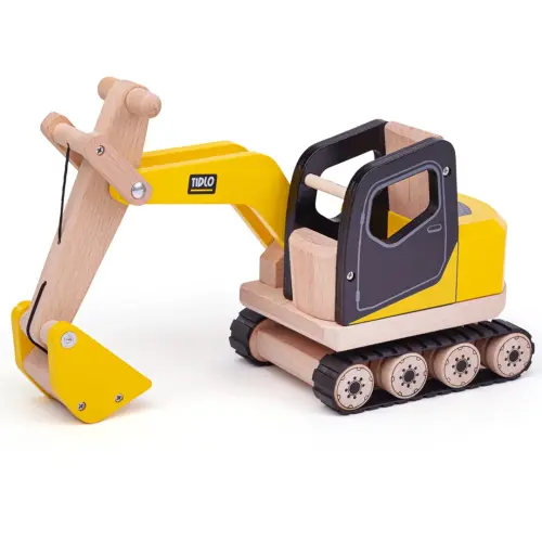 Tidlo Wooden Construction Digger - 27 x 12 x 21cm - Each