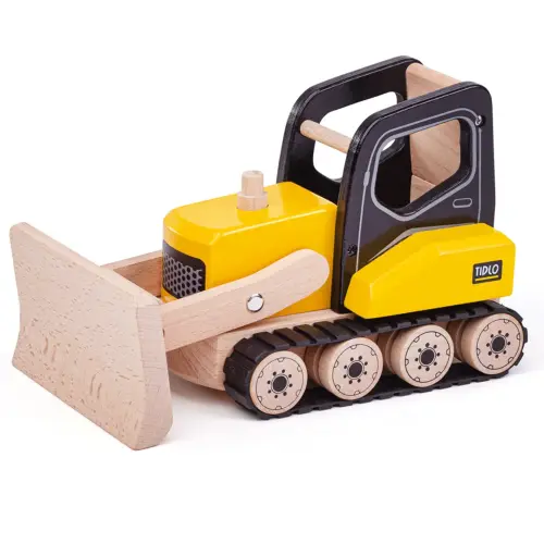 Tidlo Wooden Construction Bull Dozer - 22 x 12.5 x 14cm - Each