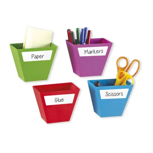 Create-a-Space Magnetic Storage Pots - 9 x 5cm - Assorted - Pack of 4