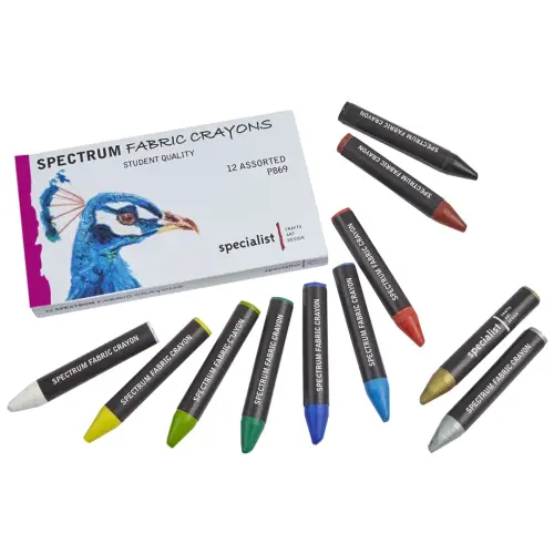 Specialist Crafts Chunky Fabric Crayons Pack - Assorted - Pack of 12