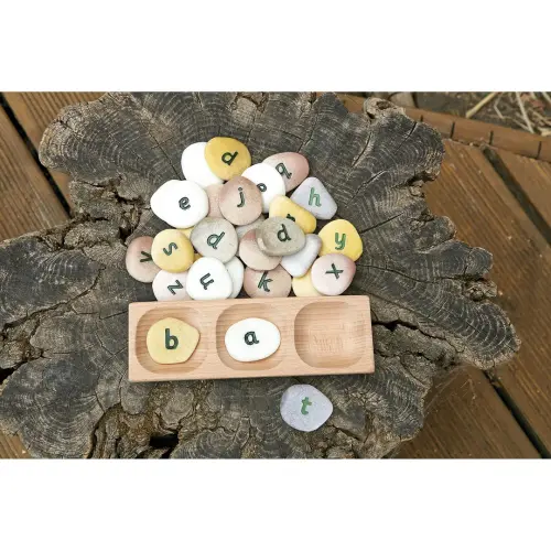 Yellow Door Beech Wooden Word Building 3 Section Tray - Each