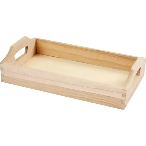Natural Messy Play/Resources Wooden Tray - 30 x 17 x 5cm - Each