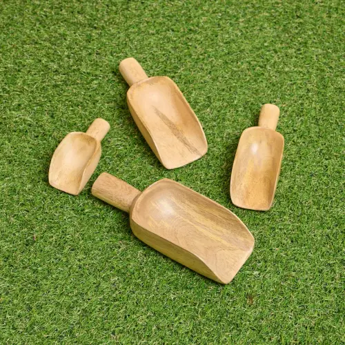 Forest School Messy Play Wooden Nesting Scoops - Assorted Sizes - Pack of 4
