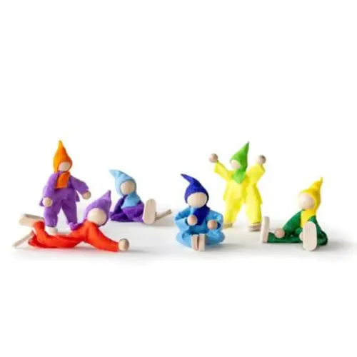 Forest School Fantasy Fun Felt Elves - 70-85mm - Assorted Colours - Pack of 6