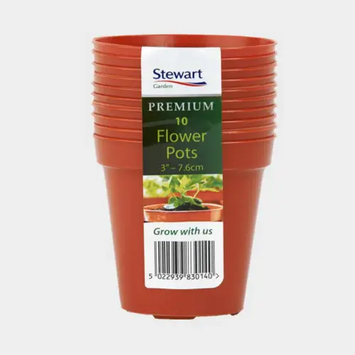 Tough Terracotta Coloured Plastic Plant Pots - 75mm - Pack of 10