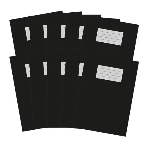 A4/297 x 210mm Black Eco-Varnished Card Cover 120g Cartridge Paper Sketch Book - 40 Page - Pack of 50