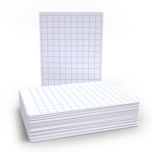 Show-me Basics A4/297 x 210mm Lightweight 20mm Square Gridded/Plain Flexible Whiteboards - 650microns - Pack of 100