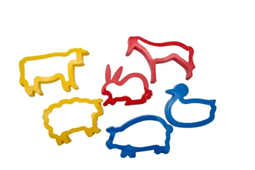 Plastic Themed Shape Dough/Clay Cutters - Includes Animals, Transport, Fruits, Vegetables, Halloween & Christmas - Assorted - Pack of 36