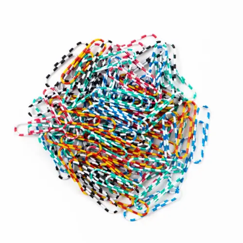 Coloured Striped Paper Clips - 33mm - Assorted -Pack of 500
