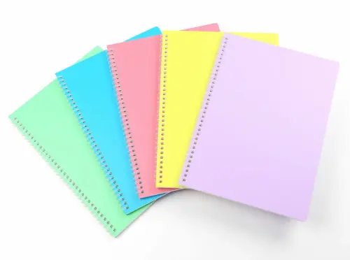 A4/297 x 210mm Silvine Coloured Twin Wired Polypropylene 8mm Lined Notebooks - 160 Page - Assorted - Pack of 5