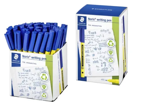 Staedtler Noris Blue Handwriting Pens - 0.6mm Nib - Tub of 50