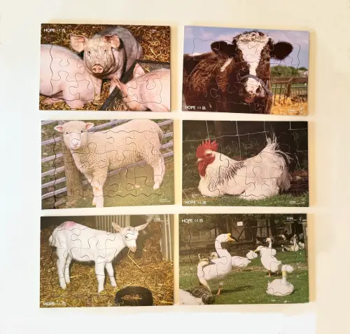 A Day at the Farm 12 Piece Jigsaw Puzzles - 210 x 300mm - Assorted - Pack of 6