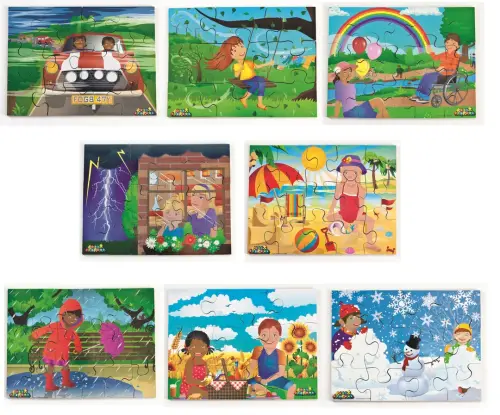 Just Jigsaws All Kinds of Weather Puzzles - 200 x 150mm - Assorted - Pack of 8