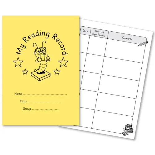 8.27 x 5.83"/210 x 148mm Yellow Cover Reading Record Book - 40 Page - Pack of 100