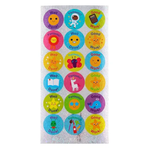 Sparkly Praise & Reward Stickers - 28mm - Assorted - Pack of 54