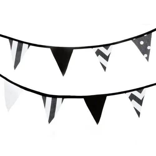 Black and White Patterned Sensory Bunting - 3.8m in length - Each