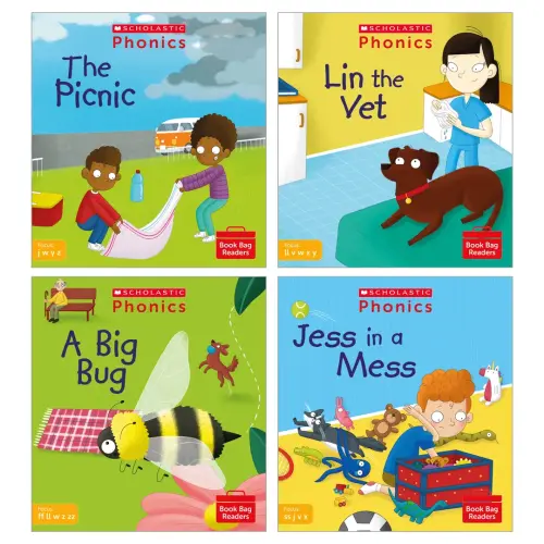 Scholastic Phonics Book Bag Readers Starter Pack 2 - Assorted - Pack Contains Set 3 & 4 - Pack of 8