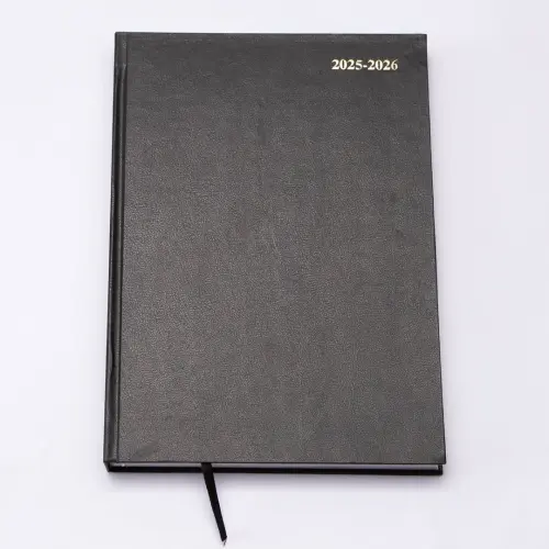 A4/297 x 210mm Black Cover Day Per Page Academic Diary - July 2026/July 2027 - Each