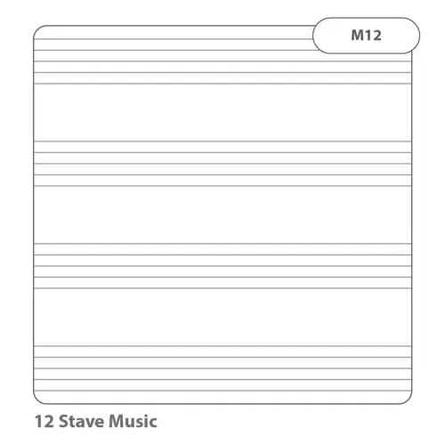 A4/297 x 210mm 12 Stave Manuscript Music Exercise Paper - 2 Hole Punched - 500 Sheets/1 Ream - Each