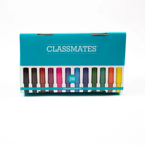 Classmates Broad Nib Fibre Felt Tip Colouring Pens - Assorted - Pack of 288