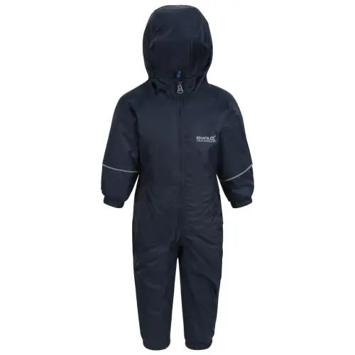 Regatta Splosh Padded Navy Blue Full Length Zip Water Resistant Puddle Puddlesuit - 12-18 Months - Each