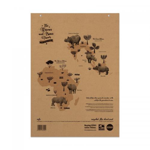 Rhino A1/841 x 594mm Recycled 20mm Squared with Plain on Reverse Flip Chart Pads - 40 Sheets - Pack of 5