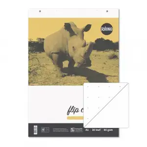 Rhino A1/841 x 594mm Educational 20mm Dotted Lines with Plain Reverse Flip Chart Pad - 30 Sheets - Pack of 5