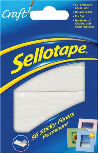 Sellotape Permanent Sticky Fixers - 25 x 12mm - Pack of 56