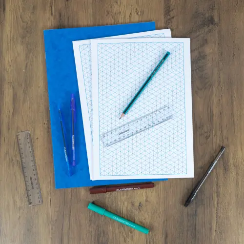 A4/297 x 210mm 10mm Isometric Grid Maths Exercise Paper  - Unpunched - 500 Sheets/1 Ream - Each