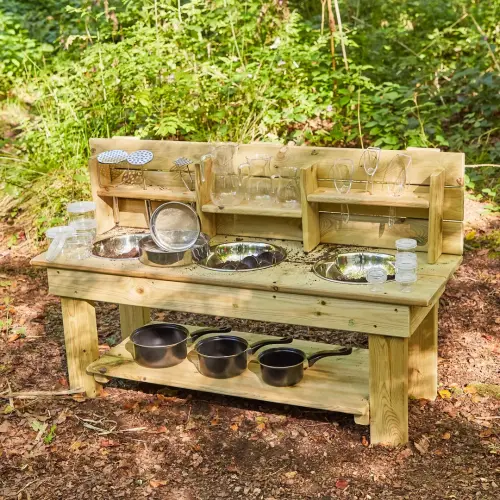 Chunky Outdoor Wooden Mud Kitchen - 1200 x 500 x 500mm - Each