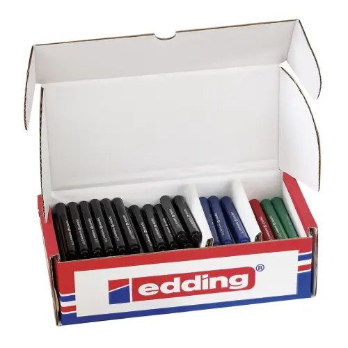 Edding 366 Mini Coloured Bullet Tip Whiteboard Marker - 1mm Nib - Assorted - Pack of 100