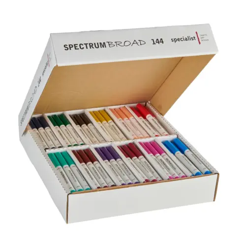 Specialist Crafts Broad Selections Colouring Fibre Tip Pens - Rainbow Assorted - Pack of 144