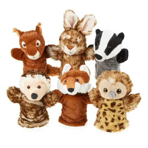 Woodland Animal Glove Puppets - Assorted - Pack of 6