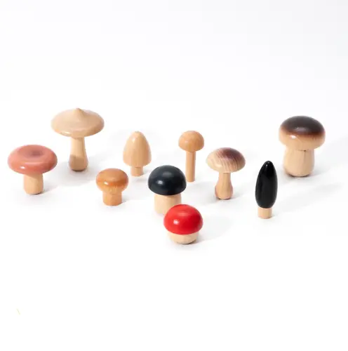 Natural Wooden Woodland Trees Set - 37-68mm - Assorted - Pack of 10