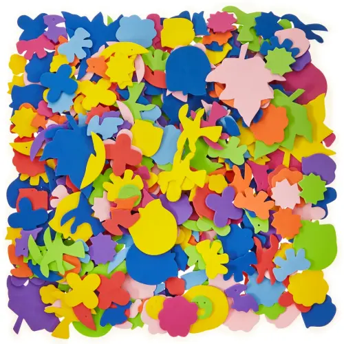 Multi-Coloured Fun Foam Shapes - Assorted Shapes, Sizes & Colours - Pack of 1000