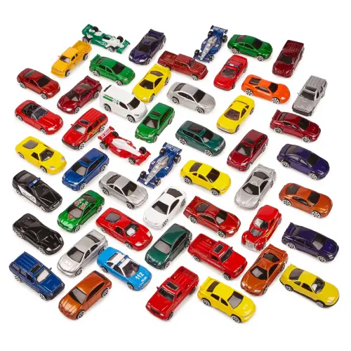 Authentic Die-Cast Toy Cars - Assorted - Pack of 50