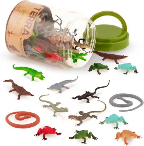 Terra by Battat Reptiles in a Tube - 30–80mm x 40–50mm - Assorted - Pack of 60