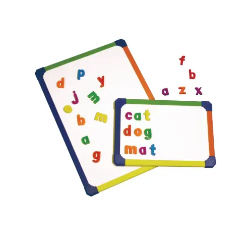A4/297 x 210mm Colourful Framed Magnetic Dry Wipe Whiteboards/Lapboards - Pack of 10