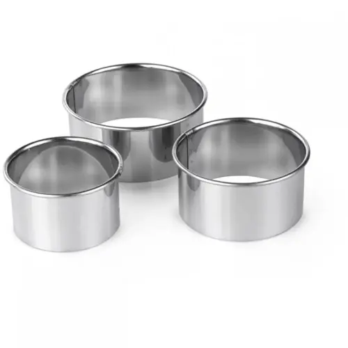 Stainless Steel Plain Round Cutters - Assorted - Pack of 3
