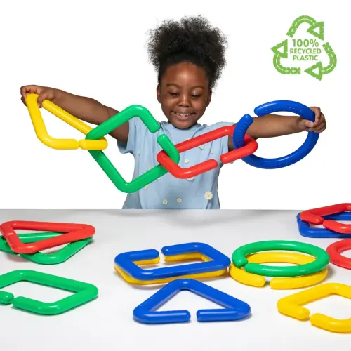 Educational Advantage Giant Plastic Linking Shapes - Assorted Shapes & Colours - Pack of 16