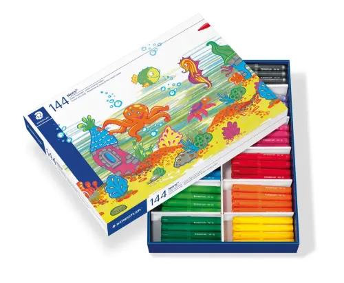 Staedtler Noris 340 Club Watercolour Jumbo/Chunky Markers - 3mm Nib - Assorted - Pack of 144